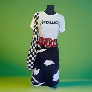 Bebe Cow Print Faux Fur Skirt | Size 4 | Y2K Western Glam | Rodeo | Night Out